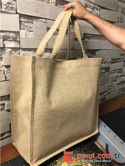 Hasır Çanta - Jüt Çanta - Plaj Çantası 35x40x10